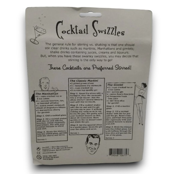 Cocktail Swizzles Green Hula Girl Accoutrements Drink Stirrer SEALED - Picture 4 of 4
